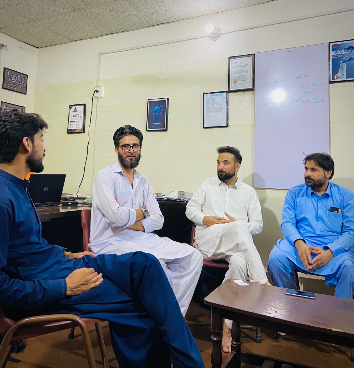 AIMERS office meeting with Raees Shah Sani and Muhammad Zahid